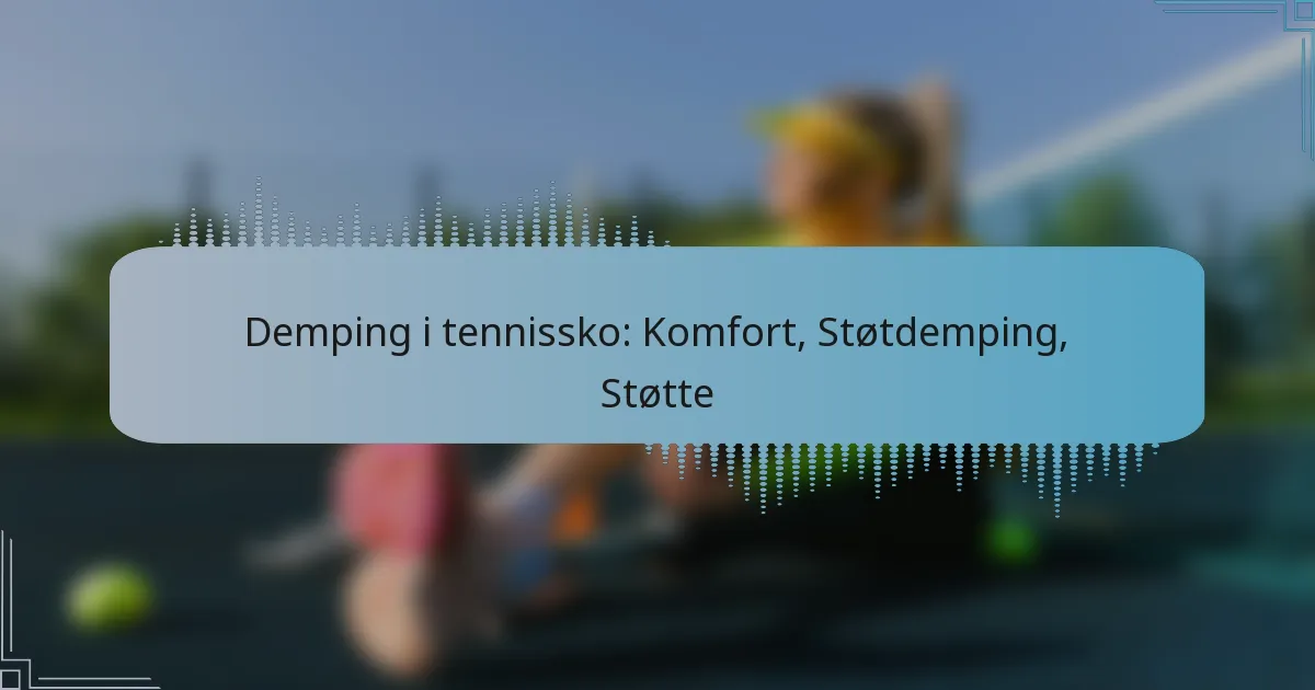 Demping i tennissko: Komfort, Støtdemping, Støtte
