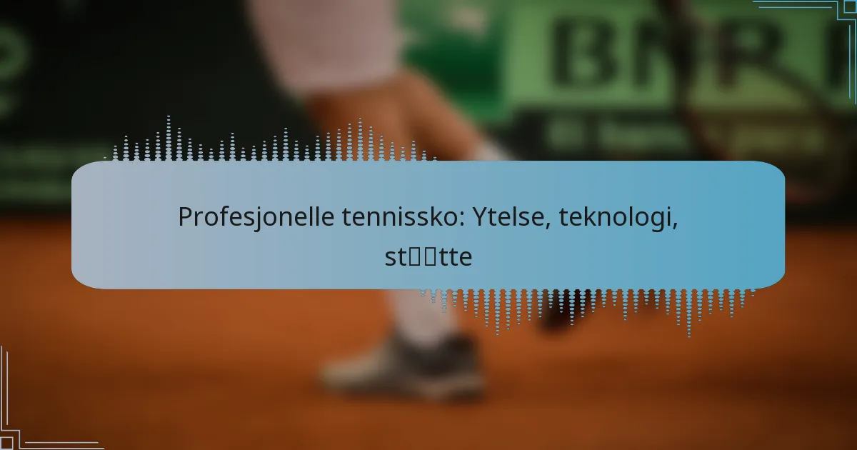 Profesjonelle tennissko: Ytelse, teknologi, støtte