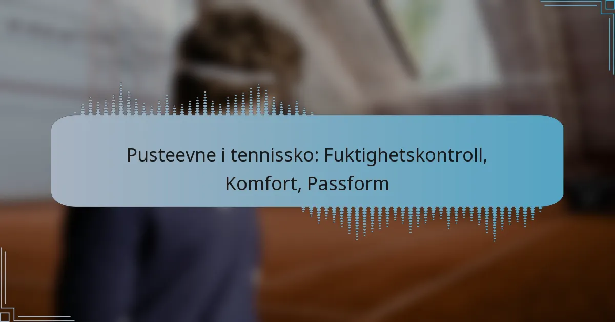 Pusteevne i tennissko: Fuktighetskontroll, Komfort, Passform