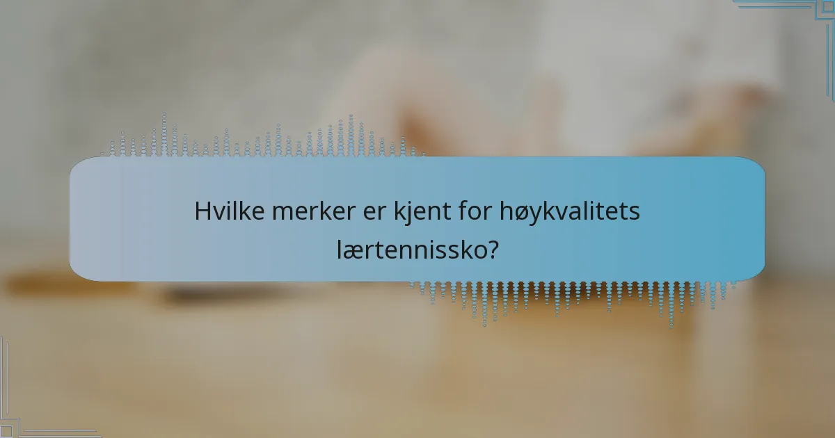 Hvilke merker er kjent for høykvalitets lærtennissko?