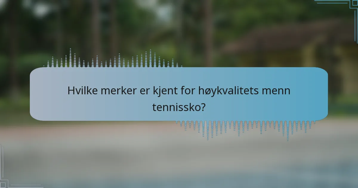 Hvilke merker er kjent for høykvalitets menn tennissko?